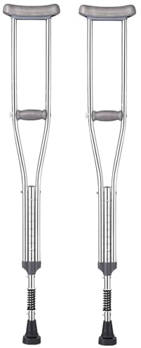 Muletas ajustables de aluminio para axilas, muletas ligeras para caminar para mayor movilidad y comodidad (M)