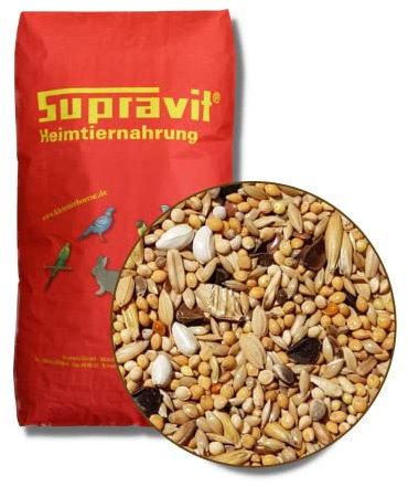 Supravit Agaporniden & Neophemafutter 25kg I abwechslungsreiche Mischung aus gesunden Körnern & Saaten I für die tägliche Fütterung von Sittichen & Papageien…