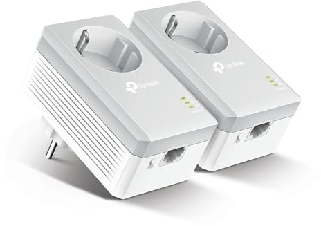 TP-Link TL-PA4010P KIT AV600 Nano Powerline con Presa Passante, 1 Porta Ethernet, Plug e Play, Kit con 2 Adattatori, 600 Mbps (Ricondizionato Certificato)