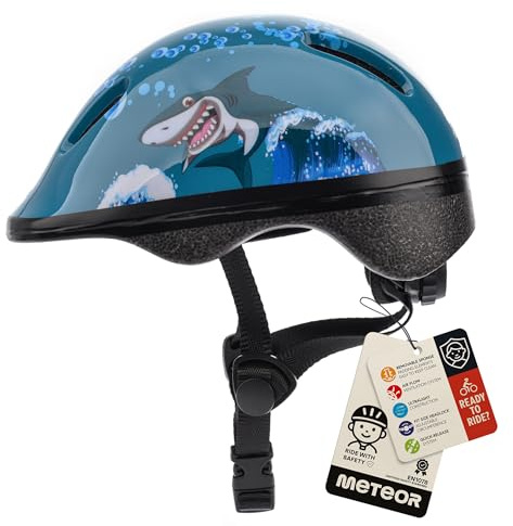 meteor Casco Bici Ideale per Bambini - Caschi Perfetto per Downhill Enduro Ciclismo MTB Scooter - Helmet per Tutte Le Forme di Attività in Bicicletta Helmo