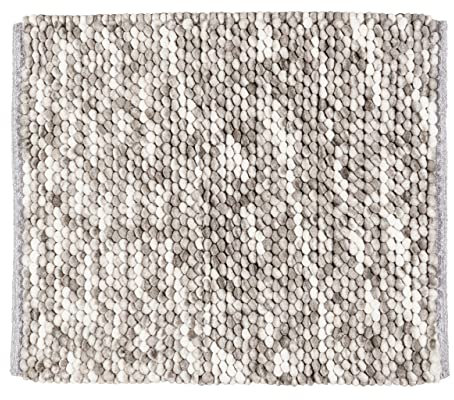 WENKO Badteppich Mod. Urdu Taupe, Badematte im Melange-Effekt, schwere Qualität, absolut fusselfrei, hohe Feuchtigkeitsaufnahme, schnelltrocknend, waschbar, rutschhemmend, 55 x 65 cm