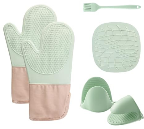 Gants de four en silicone, gants de four avec isolation thermique, gants de cuisine antidérapants, longs gants de four pour camping, barbecue, barbecue, servir, pâtisserie, poêles chaudes, cheminée,