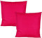 JACK 2er Set Outdoor Kissenhülle Kissenbezug 50x50cm Wasserfest Sitzkissen Lounge Kissen Garten Stuhl Lotus Effekt, Farbe:Himbeere