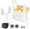 NEEWER Wireless Lavalier Microphone System for iPhone USB C Mini Clip on Lapel Mic with 2x Transmitter/4x Receiver/OTG Adapter 200m Long Range Compatible with Android Phone Tablet PC, White, KM20