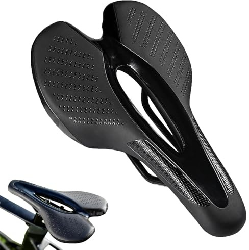 Mixnexorad Sillín de Bicicleta de Carretera - Cojín Impermeable para Asiento de Bicicleta de montaña - Reemplazo de sillín de Bicicleta Antideslizante con Orificio Hueco Transpirable Acolchado,