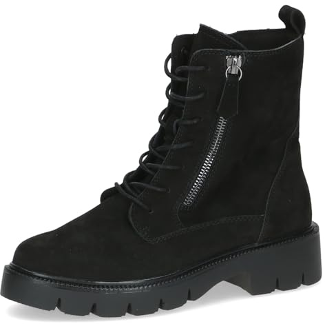 CAPRICE Stivaletti da donna in pelle con cerniera, Nero (Black Nubuc), 39 EU