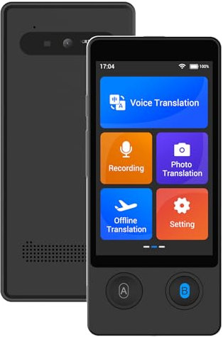 Xupurtlk Sprachübersetzer Gerät, Übersetzer Gerät Testsieger, Sprachübersetzer Ohne Internet, W12 Translator Echtzeit 144 Sprachen mit WiFi/Offline/Foto Unterstützung für Reisen,Lernen und Business