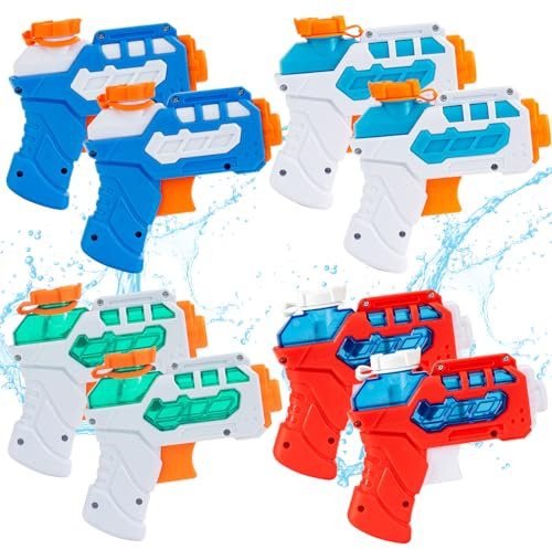 8 PACK Water Pistol for Kids, Small Mini Water Squirt Gun for Summer Pool Garden Beach, Water Fight Birthday Party Favors Fillers for Boys Girls Outdoor, Training Toys for Dogs Cats