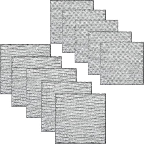 10 PCS Dish Cloths for Washing Up,Multipurpose Non-Scratch Wire Dishwashing Rags, Reusable Kitchen Cleaning Cloth for Wet And Dry Use Microfibre Kitchen for Cookware, Sinks, Dishes, Stove Tops