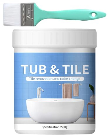 Kit Di Vernice Per Piastrelle Da Bagno - 500 G, Vernice Per Smalto Da Riparazione Bianca | Vasca A Secco Rapida A Basso Odore A Base D'acqua Resurfacing Paintt | Paint Da Bagno Per, Pareti