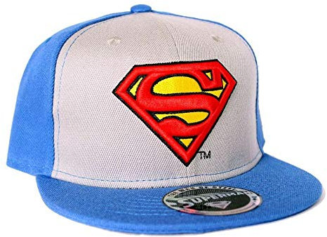 SUPERMAN - Classic Logo SnapBack Cap - Blue/Grey