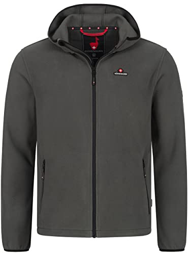 Höhenhorn Badus Chaqueta de forro polar con cremallera para hombre, para senderismo Gris con capucha. M