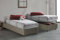 Talamo Italia - Einzelbett Eleonora, Bettkasten mit Kunstlederbezug, 100 % Made in Italy, Öffnung vorne, inklusive Matratze 80 x 190 cm, Taupe