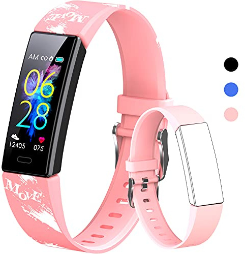 K-berho Kids Watch Fitness Tracker, Fitness Watches for Kids, Activity Tracker with Pedometers, Stopwatch, IP68 Waterproof, 11 Sport Modes Smart Watch for Kids Age 6-16 Years Old