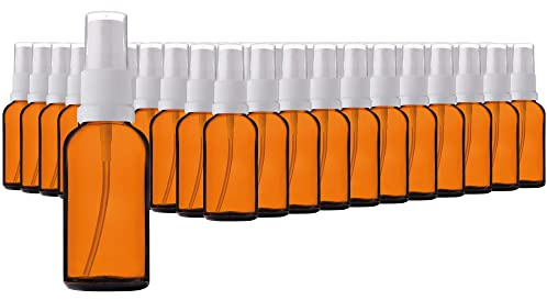 HandsUnity Flacon Pulvérisateur en Verre Ambré - 30ml-110pcs de Pharmacie avec Atomiseur Blanc - Brun avec 5 Accessoires