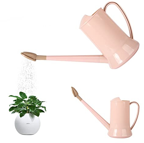 2 Litre Long Spout Plastic Detachable Sprinkler Plant Watering Can Lightweight Water Spray Bottle for Indoor Outdoor Garden Home Flower Bonsai Plant (Light Pink)