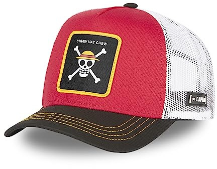 Tracker Kappe Herren One Piece, Cap Herren, Atmungsaktiv, Empfindliche Haut, Schwarz/Rot/Weiß, Einheitsgröße