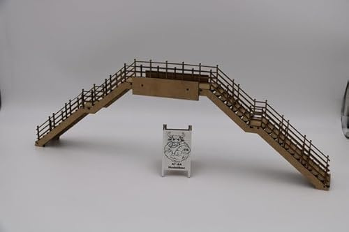 AT-BA Modellbau 220024 Slotcar Ponte con corrimano per 4 corsie