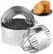 Cookie Cutters, Set of 5 Stainless Steel Biscuit Scone Cutter with Handle Fluted Round Pastry Cutters for Baking, Dough, Fondant, Donut, DIY Cake Decoration