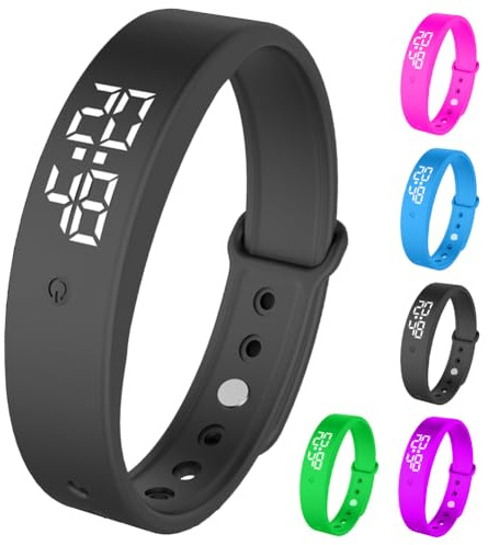 DASIAUTOEM Réveil vibrant - Bracelet pour enfants et adultes - Alarme vibrante - Horloge avec minuterie et 10 alarmes quotidiennes - Rappel de boire, rappel de pilules - Entraînement à la propreté