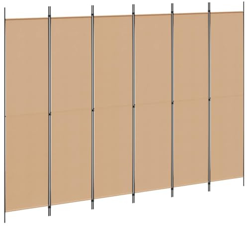 vidaXL Divisor de habitación de 6 Paneles Beige 300 x 220 cm Tela