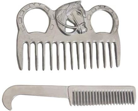 Horse Mane Care Comb Set, 2 Piece Lightweight Grooming Tools for Rotation, Backup Use, Stable Care, Outdoor Training and Event Travel Mane Comb Equestrian Combs Barn Grooming Supplies Trailer Horse