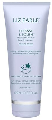 Liz Earle Cleanse & Polish™ Hot Cloth Cleanser Rose & Lavender Relaxing Edition for All Skin Types, with Cocoa Butter, Rosemary, Chamomile, 100ml