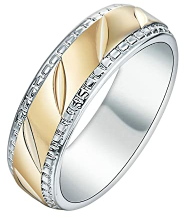 Aeici Alliance Femme Gravure, Bagues Plaque Or Femme Bague À Anneau Bague Or Argenté Taille 59