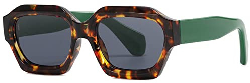 SHEEN KELLY Moda Gafas de sol de gran tamaño Mujeres Hombres De Moda Colorido Irregular Frame