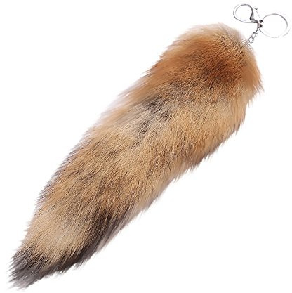 Fuchsschwanz Anhänger Therian Tail Fuchsschwanz Anhänger Fell Schwanz Keychain 3D-Schlüsselanhänger mit Extra Groß Schlüsselring Tasche Zusätze Auto Schlüsselketten Anhänger Weich Flaumig Dekoration