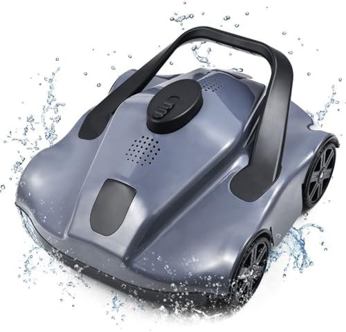 vnmudzeo Limpiafondos RobóTico para Piscinas Que Trepa por Las Paredes, con FuncióN De Estacionamiento AutomáTico, Cobertura De 860 Pies Cuadrados,Grey