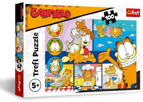 Trefl - Garfield, The Sloth Garfield - 100 Piece Jigsaw Puzzle - Cartoon Series Character Puzzle, Fun for Girls and Boys Ages 5