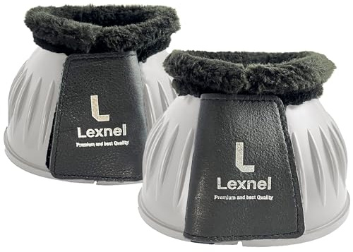 LEXNEL Rubber Bell Boots, Durable Bell Boots for Horse – Superior Hoof Protection and Comfort (1 Pair) (Grey, X-Large)