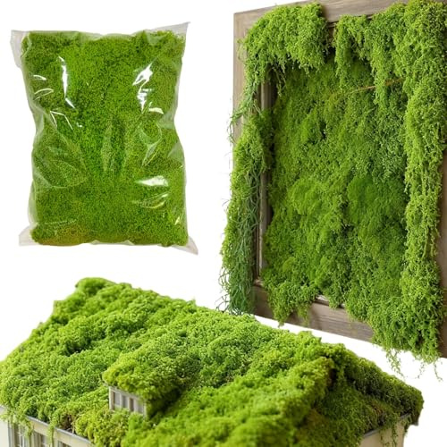 Finto muschio, 300 g, realistico, artificiale, decorazione da giardino, muschio per artigianato per terrario, fioriera, vaso, piante grasse, casa, parete, Natale, matrimonio, vacanze, all'aperto