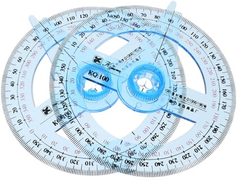2Pcs Circle Protractor Drafting Tools Protractor Measuring Tool 360-degree Math Geometry Set for Classroom