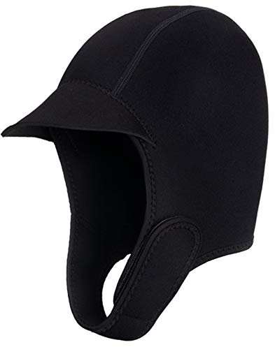 Neoprene Adjustable Beanie for Surfing Diving Kayak Rafting Canoe Snorkel Swimming Cap Hat 2mm Swim Cap with Chin Strap Diving Hood for Men Women Wetsuit Hood Scuba Dive Caps Beanie for Water Sports