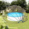 Festnight Poolabdeckung Rund Pooldach Pool Abdeckung Schwimmbadabdeckung Pooldach Für Aufstellpools Pool überdachung Rund 550x275 cm