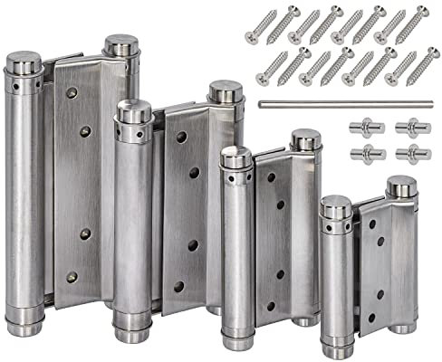 1 Paar Edelstahl Scharniere 100mm Pendeltürband Pendeltür Schwingtür Holztür Gartentor Salontür Gartentür Saloontür Gittertür Türband Türscharniere Pendel Scharnier Pendeltürscharnier Doppelscharnier
