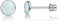 Limerencia Medizinische Titan Ohrringe, G23 Hypoallergen Gesundheitsstecker Ohrstecker mit Schraubverschluss, Nickelfreie Ohrringe für Damen, Mädchen und Kinder(White Opal)