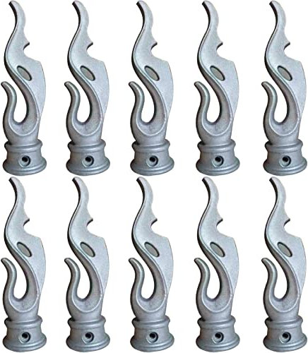 10 Stück Zierzaun-Endstücke, Zaun aus Aluminiumlegierung mit runder Basis, Zaunspitze, Speerspitze für Gartentor aus Schmiedeeisen und Metall