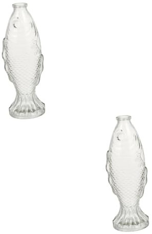 NESTINGHO 2st Fisch Förmige Glasflasche Glug-krug-Fisch Fischvase Mittelstücke Vasen Gläser Dekorative Flaschenvase Geformter Wasserdekanter Fischflasche Dekanter in Fischform Transparent