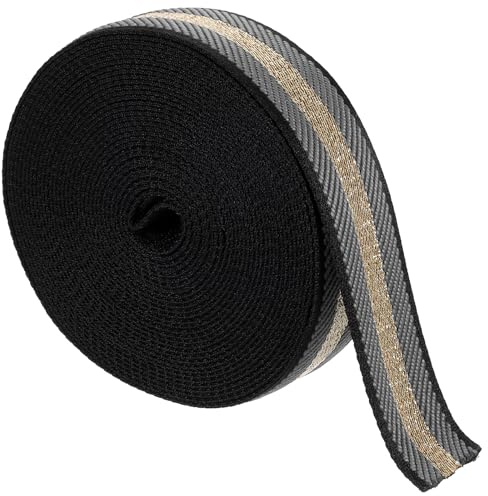 QUARKZMAN 10 yards nylonband, 1 3/8 tum (38 mm) randigt band nylon slitstarkt band nylonbälte för ryggsäck hantverk, grå