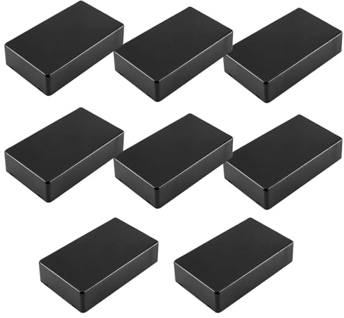 Vattentät kopplingsdosa, plast elektronikhölje, elektronisk projektlåda, kopplingsdosa för gör-det-själv-strömanslutning, 100 x 60 x 25 mm, 8 stycken, svart