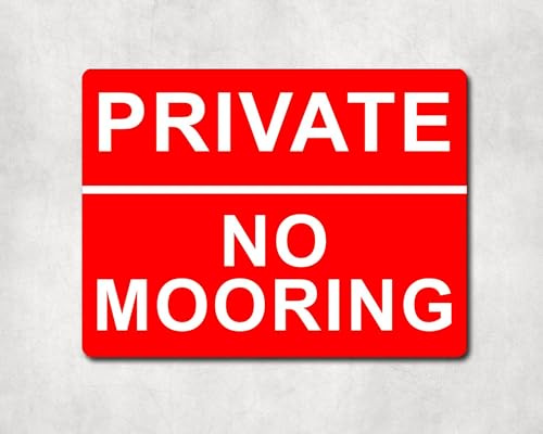 Decalarama Boating Metal Sign Gift – Private No Mooring - Family Fun Home Canal Boat Narrowboat Novelty Aluminium Present