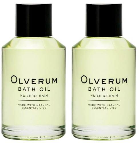 Olverum Bath Oil 250ml x 2 - Luxury Muscle Soothing Bath Soak | Relaxing Aromatherapy Oil with Highly Concentrated Blend of 10 Essential Oils - Natural, Vegan, Cruelty Free