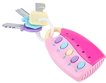 Syrisora Control Remoto para Coche de bebé, Llaves de Juguete Musicales para Niños Pequeños, Juego Educativo de Simulación con Sonido y Luces, Rosa o Azul para Bebés, Niños Pequeños (Rosa)