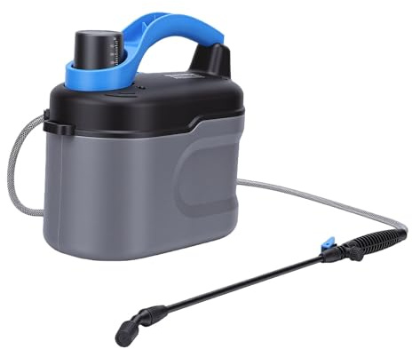 Asixxsix Spruzzatore alimentato a batteria, spruzzatore giardino elettrico con bacchetta estensibile, ugello regolabile & cinturina regolabile, USB ricaricabile per giardino prato (6L)