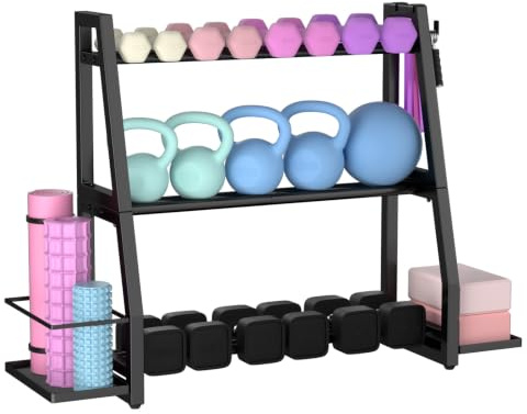 Support pour haltères avec rangement latéral, 272 kg