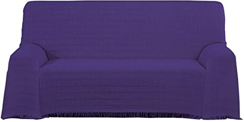 REGALITOSTV (180_x_250_cm, Lila) Colcha Multiusos Foulard Plaid Liso Mod: TORROX para Cama o sofá Fabricado EN ESPAÑA