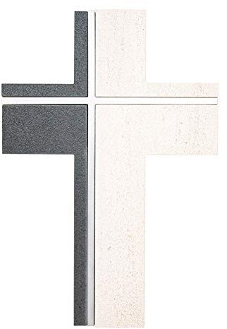 Fritz Cox Steinkreuz FAITH Edelstahl mit Marmor- und Schieferoptik 22x15cm